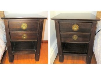 Pier 1 Wood Night Stands - Set Of 2