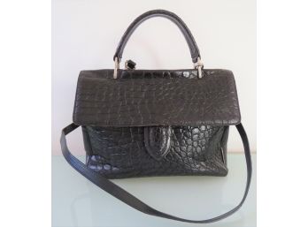 EX Handbag - Black Crocodile Leather