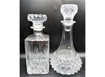 Crystal Decanter's & Stoppers - Set Of 2