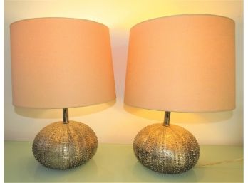 Table Lamps - Unique Textured Lamp Base - Set Of 2