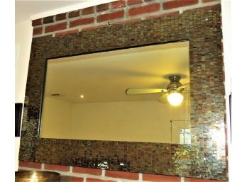 Wall Mirror With Mosaic Gold-tone Frame