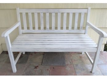 Wood Outdoor Bench - Painted White