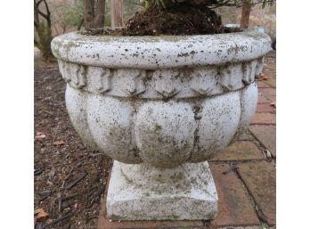 Cement Round Pedestal Outdoor Planter