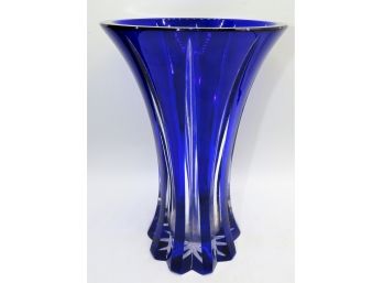 Crystal Vase In Beautiful Cobalt Blue Color