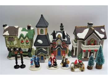 Ceramic Houses And Village Figures