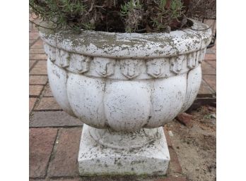 Cement Round Pedestal Outdoor Planter