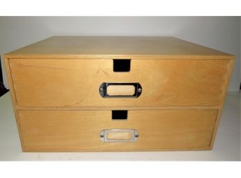 Wood Storage Box With 2-drawers