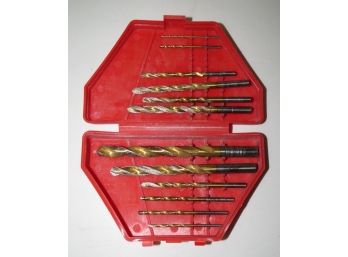 Drill Bits In Red Storage Case - 12 Drill Bits