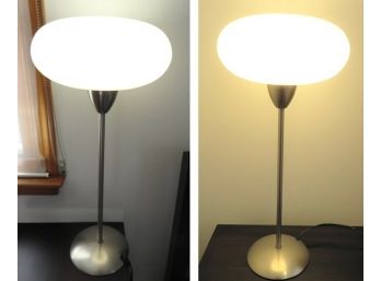 IKEA Table Lamps - Silver-tone Metal & Glass Shade - Set Of 2
