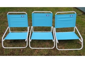 Aloha Blue Sand/beach Chairs - Set Of 3