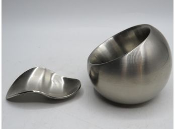 Georg Jensen Stainless Steel Sugar Bowl With Spoon