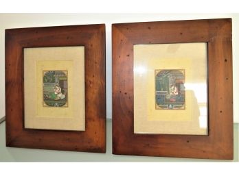 Miniature Paintings - Matted & Framed - Set Of 2 - From India