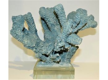 Blue Coral On Clear Base Table Decor