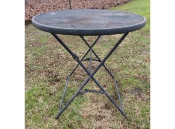 Bistro Outdoor Table - Black Round Metal Table