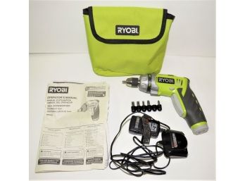 Ryobi 4-VOLT LITHIUM-ION SCREWDRIVER KIT With Instruction Booklet, Carry Case & Drill Bits