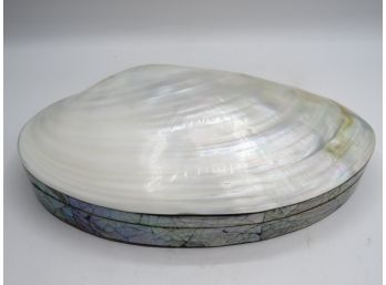 Clam Shell Decorative Box With Velvet Interior