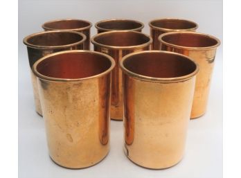 Copper Cups - Set Of 8 - Made In India
