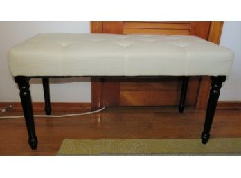 Tufted Bench In Ivory Fabric