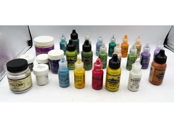 Large Lot Of Glitter Glue And Paint