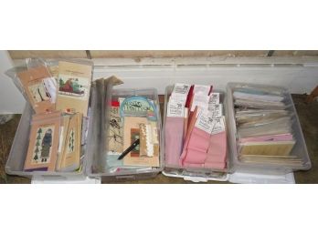 Large Lot Of -Dorr Swatches For Hooking,  Ghees 17' Frames, Quilting Patterns, Sewing Cards,