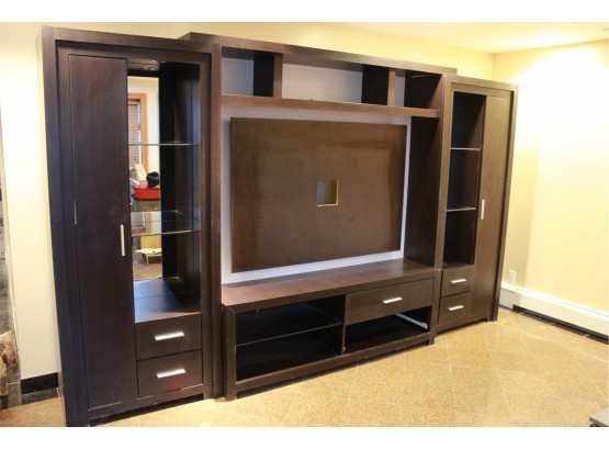 Entertainment Center Living Room TV Cabinet Wood Console & Hutch