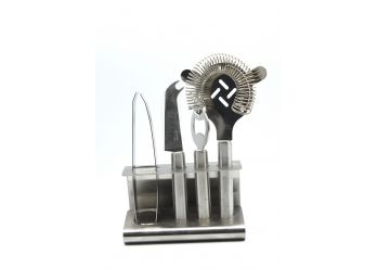 Stainless Steel Cocktail Mixing Kit W/ Stand 4pc Kit