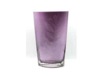 Royal Gallery Collections Etched Amethyst Crystal Vase