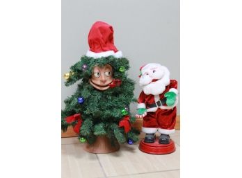 Animated Christmas Decorations Santa And Talking Tree