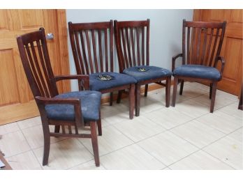 Canadel Furniture Inc Wood Upholstered Chairs Lot Of 4 Needs TLC Project