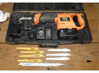 Chicago Electric Power Tools 18V Cordless Reciprocating Saw With Carry Case - Battery And Charger Included