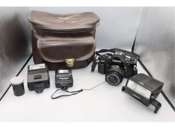 Vintage Canon A1 #385518 Camera With Bag And Accessories