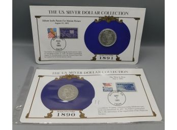 Pair Of US Silver Dollar Collection Commemorative Morgan Silver Dollars