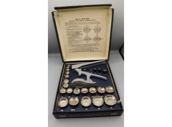 Vintage G-s Hand Press Crystal Inserting Set With Box