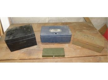 Vintage Metal Storage Boxes - Set Of Four