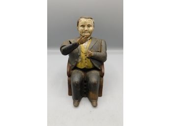 Reproduction Cast Iron Coin Bank - Sitting Man