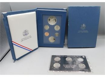 United States 1987 Prestige Coin Set With Box Including 2001 Morgan Mint Set
