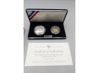 1991-95 50th Anniversary World War 2 Commemorative Coin Proof Set With Box