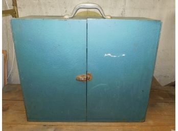 Vintage Metal Storage Cabinet With Handle