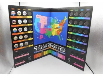 American Statehood Quarter Collection Folder With Assorted State Quarters - NOT COMPLETE