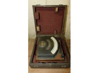 Vintage Charles Engelhard Volt Meter With Solid Wood Case - Case Key Not Included