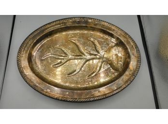 Silver Plated Leaf Style Footed Platter