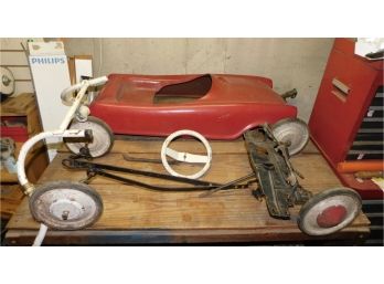 RARE Vintage Pedal Car With Parts Included - NEEDS TLC