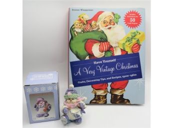 Susan Waggoner 'have Yourself A Very Vintage Christmas' Craftbook With Rainbow Sherbet Snowman Ornament