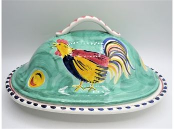 Arte Italica Rooster Design Bowl With Lid