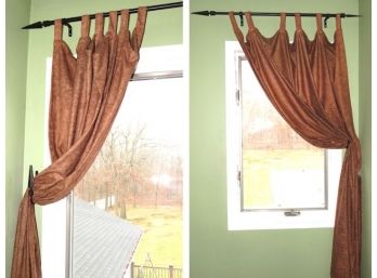 Curtains - Set Of 2 With Curtain Rods