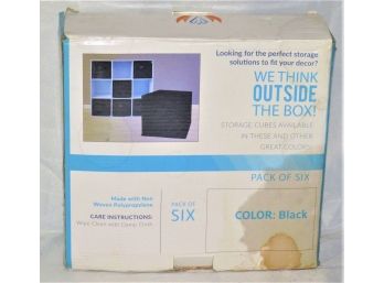 Collapsible Cubicle Bins - Black - Set Of 6 - New In Box