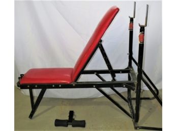 DP Fit For Life Workout Bench - Adjustable, Metallic Red Vinyl Bench