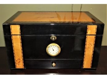 Cuban Crafters Cigar Box Humidor - Lacquered Box With Cigar Holders