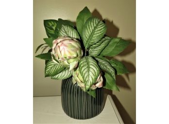 Target Opal House Vase - Handcrafted Stoneware Vase With Faux Flowers