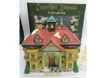 Copperfield Keepsake Porcelain School Lighted House - In Original Box